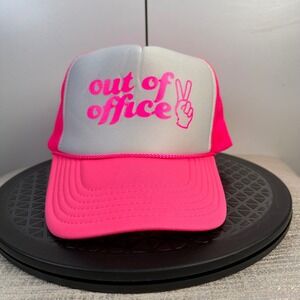 Out of Office Hot Pink Trucker Hat Funny Vacation Adjustable Otto‎